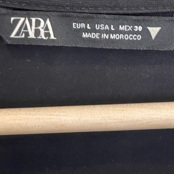 Zara Balloon Sleeve Ruffle Baby Doll A Line Tiered Mini Dress Size L Black - Picture 8 of 13